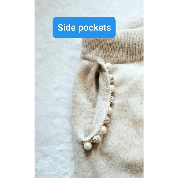 BRODIE 100% cashmere beaded lounge loungewear anthropologie shorts $225 L 10/12 - Picture 6 of 8